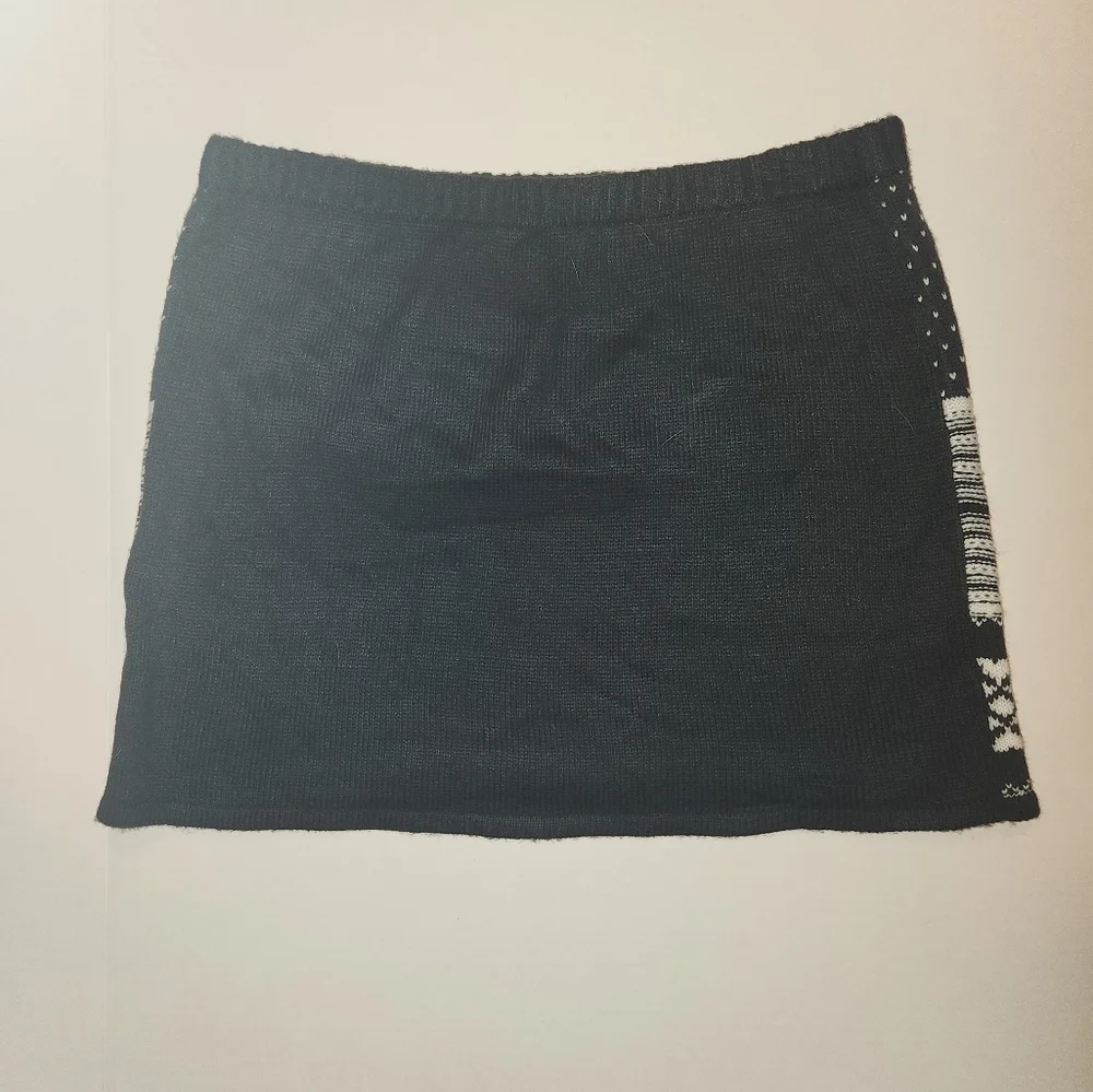 Y2k Candie's Black White Fair Isle Sweater Mini Skirt Christmas XL EUC